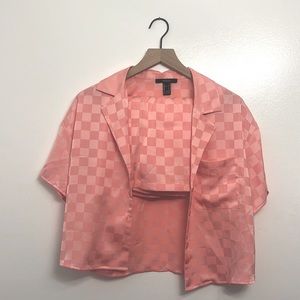 Pink plaid Short Set